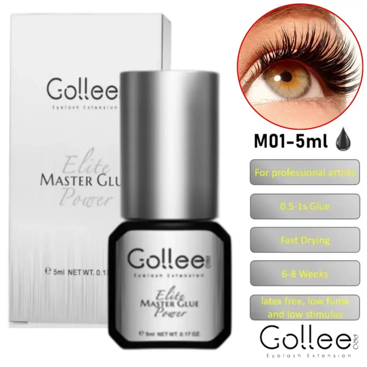 Eyelash Extension Gel Remover - Gollee 0. Стандартный клей для ресниц,